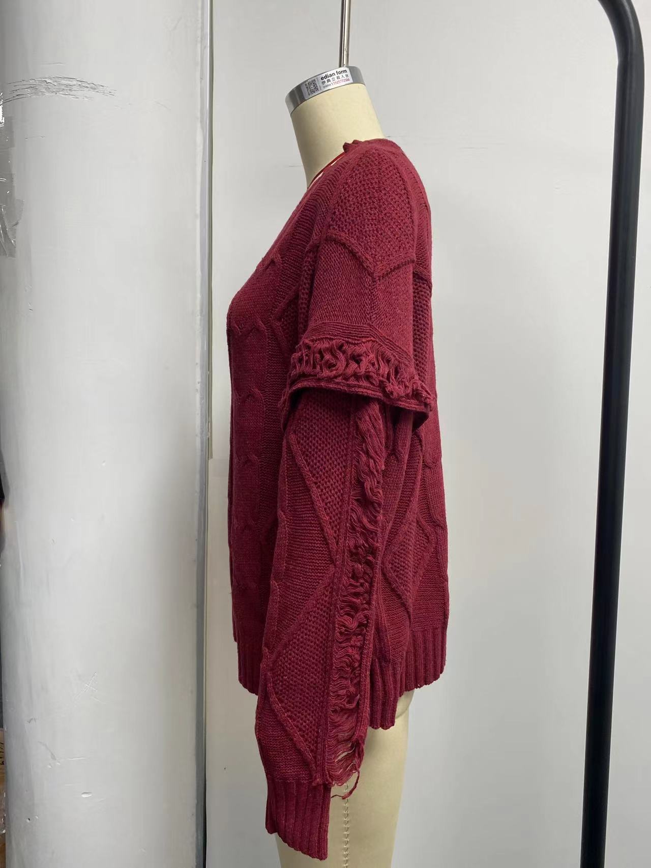 Fashion Pullover Round Neck Knitted Sweater For Women