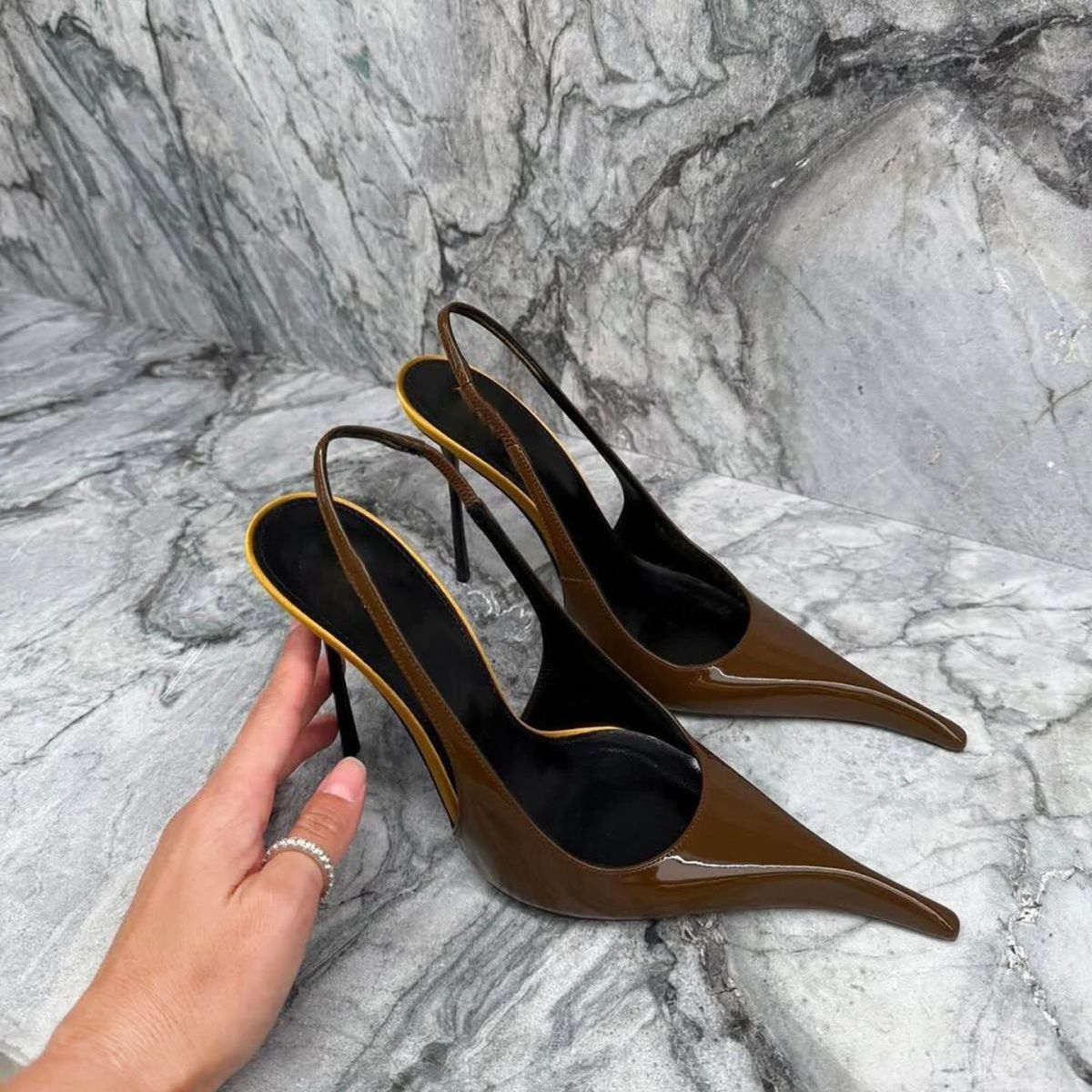 Pointed-Toe Low-Heel Sandals, picture 2 of 6