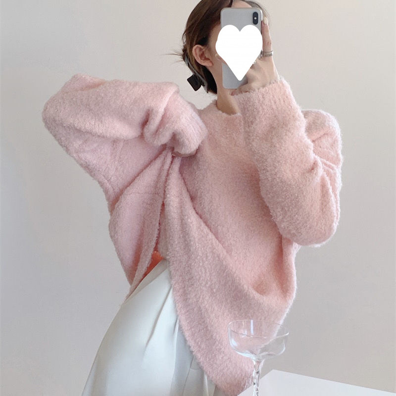 Title 10, Color Round Neck Pullover Furry Vintage Wool Ci...