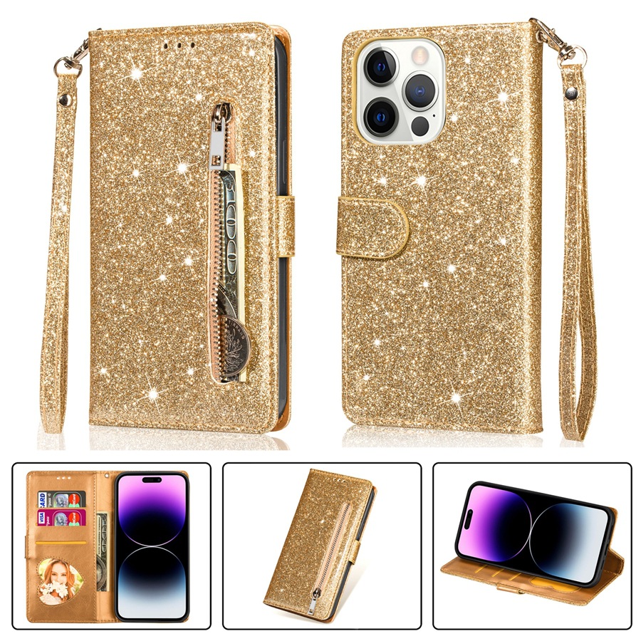 Zipper Mobile Phone Leather Case Flip Card - Image 4