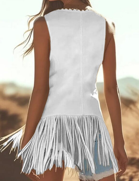 Wrinkle-Resistant Off-Shoulder Tassel Choker Vest Top