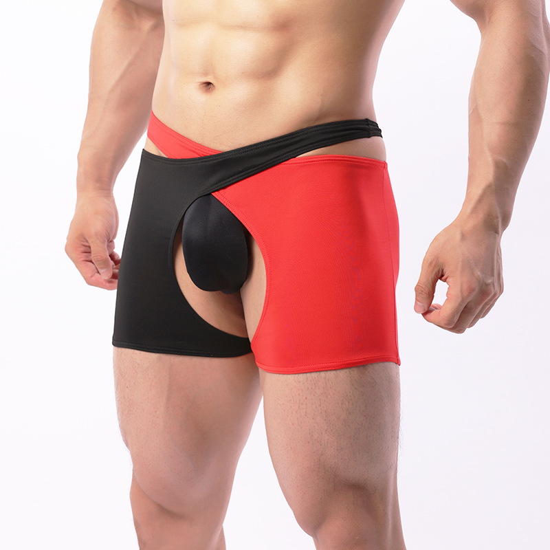 Mens Sexy Hollow-Out Lingerie Boxer Briefs