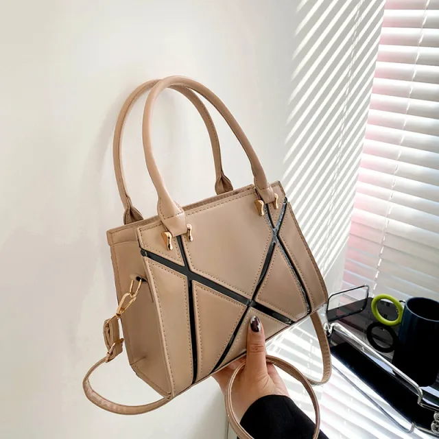Large Capacity Casual Shoulder Portable Trendy Women Classy Tote Bag Khaki - Shop at LoveMi