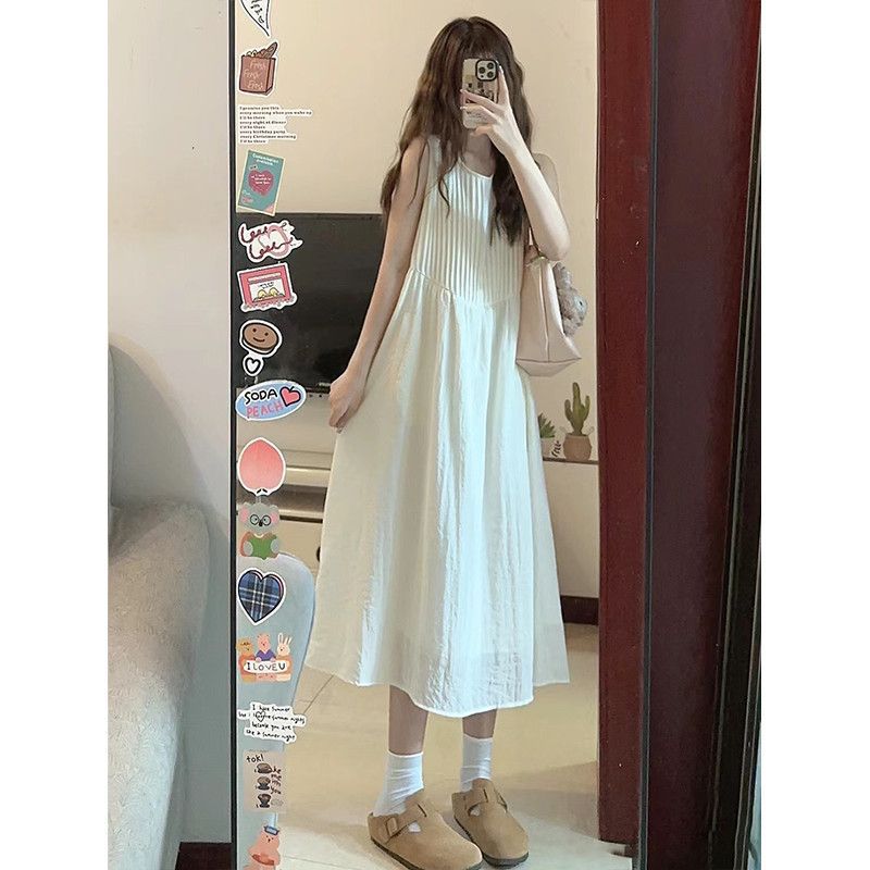 French-style Soft Sleeveless Tank Dress