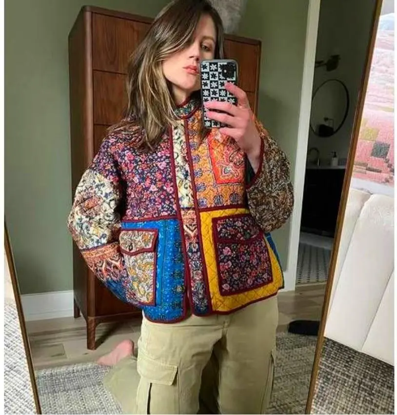 Printed Casual Women's Cotton Padded Clothing - Floral 1