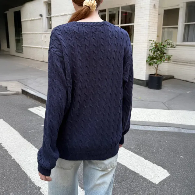 Solid Color Long Sleeve Bottoming Sweater Wool Women Navy Blue - Shop at LoveMi