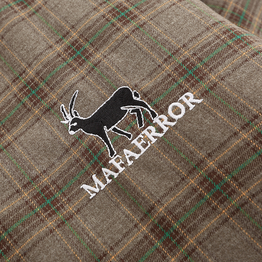 American Retro Plaid Baseball Stand Collar Coat Cotton-padded Jacket