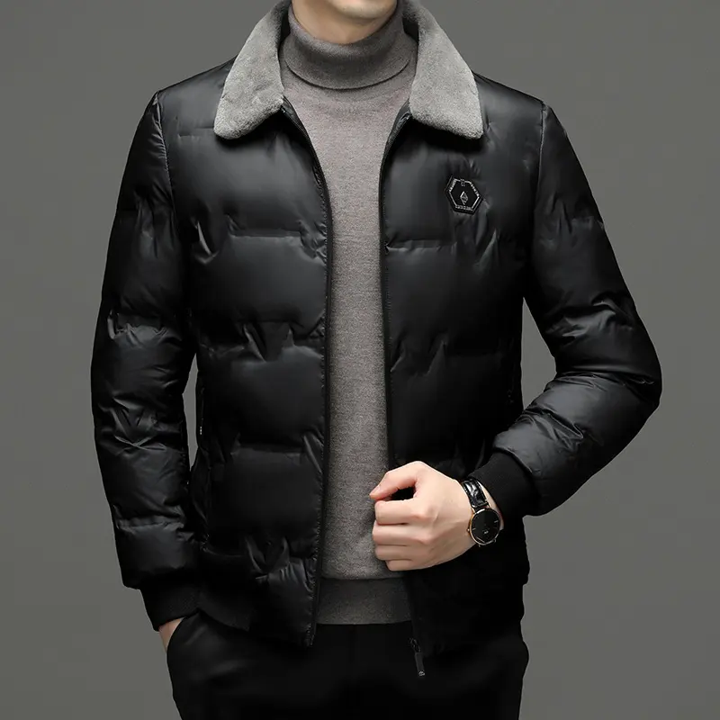 Men's Cotton-padded Jacket Winter Fur Collar Coat Casual