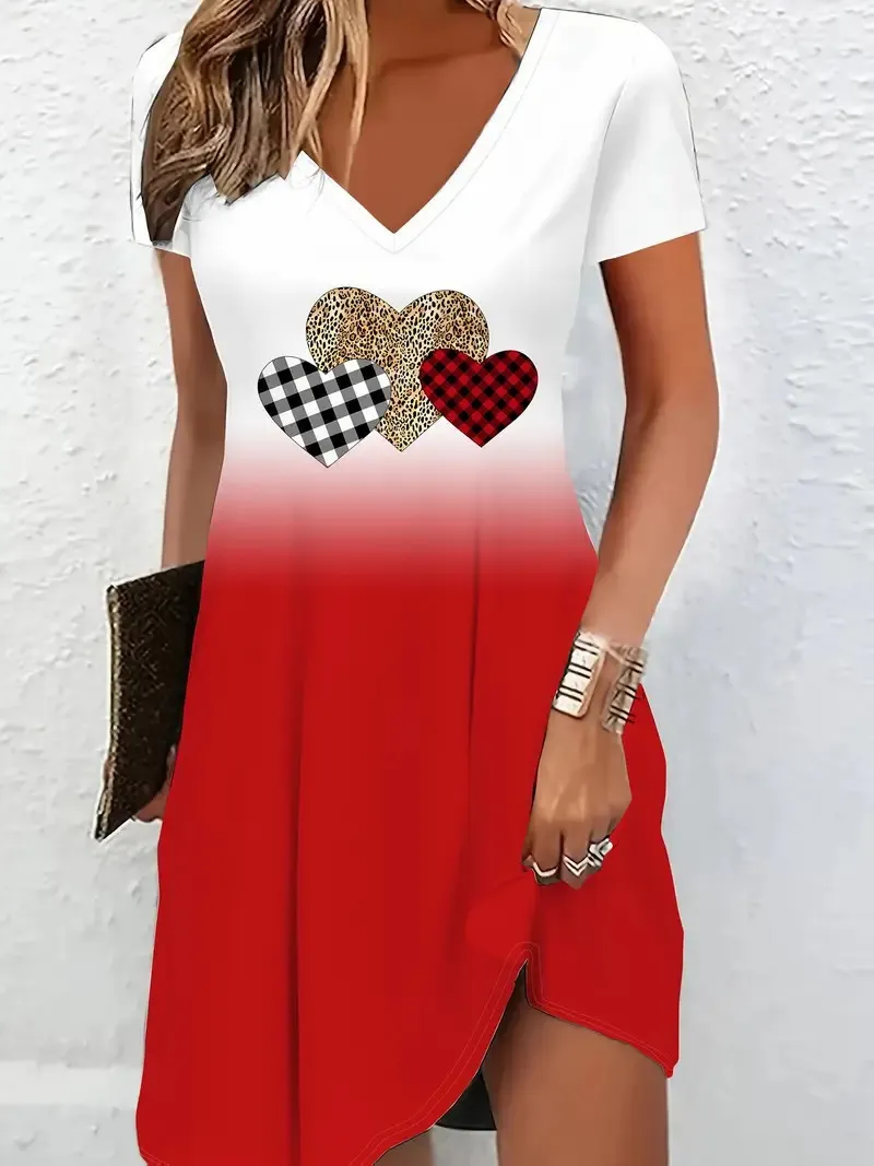 Women's Fashion Individual Casual Short Sleeve Dress - Wq20Rq25304Y090