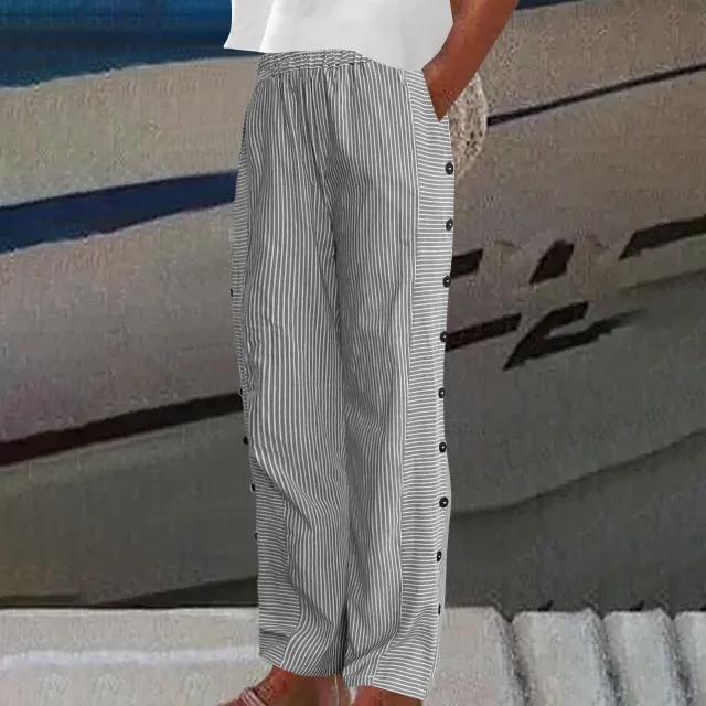 Women's Striped Casual Pants Black - Shop at LoveMi