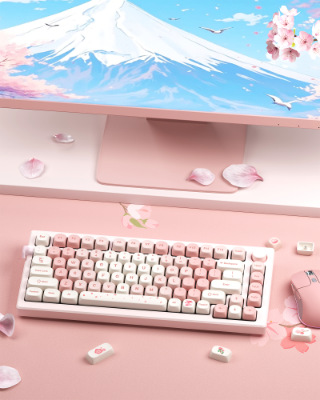 Title 16, Cherry BlossomTheme Full Set Key Cap PTB Five-s...