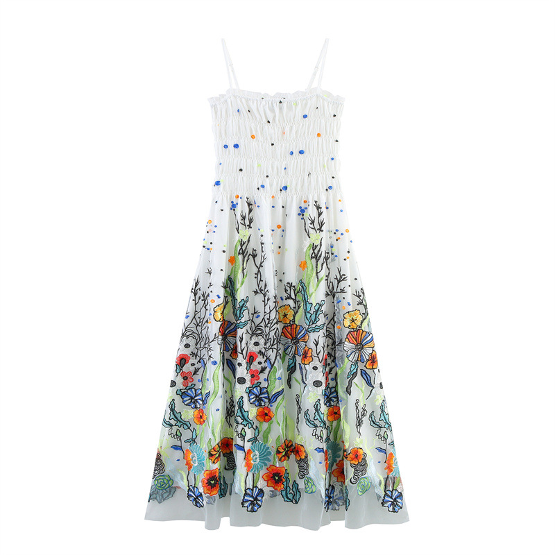 Vacation Style Elegant Big Hem Sling Dress