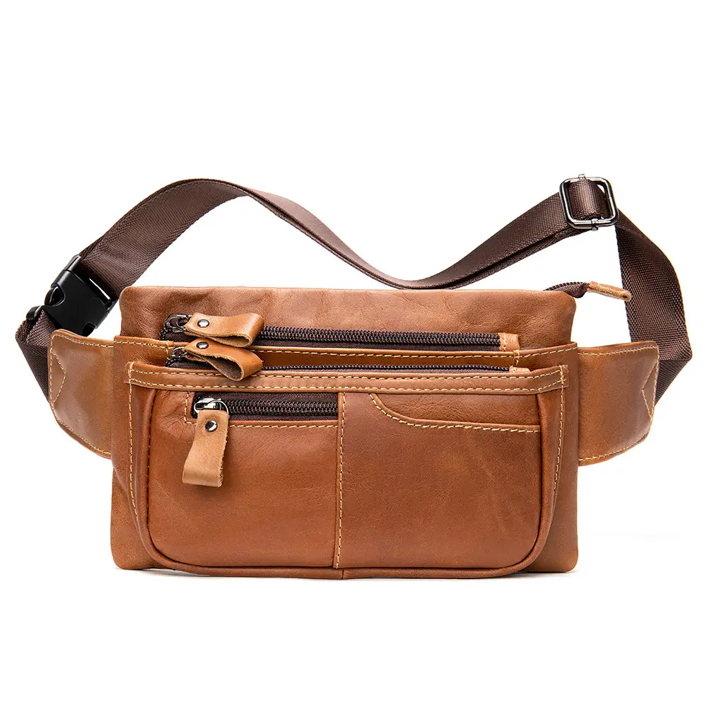 Top-Grain Cowhide Casual Chest Sling Bag