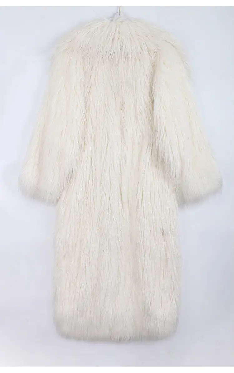 Long Tie Suit Collar Leisure Warm Environmental Protection Leather Fur Coat