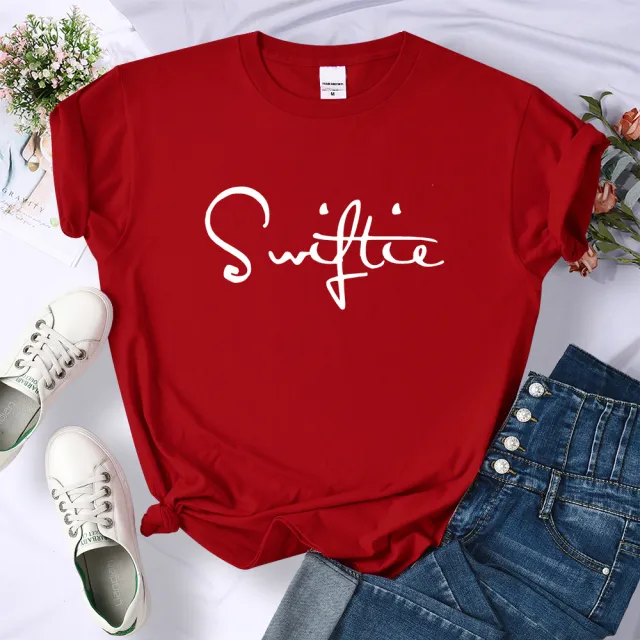 Retro Printed T shirt Women's Summer Fashion Red - Shop at LoveMi