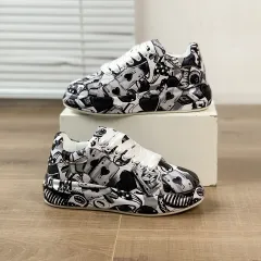 Hand-painted Shoes Women's Platform Casual Shoes Painted Sports - Black - View 1