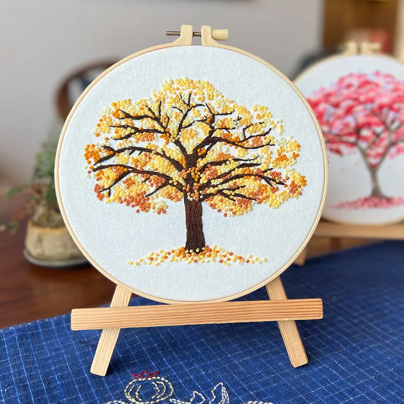 New English Beginner Embroidery Kit Tree Hanging