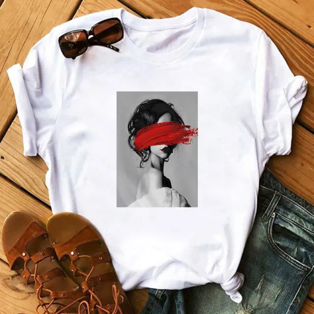 Nordic Retro Art T shirt Women's Fashion White - Shop at LoveMi