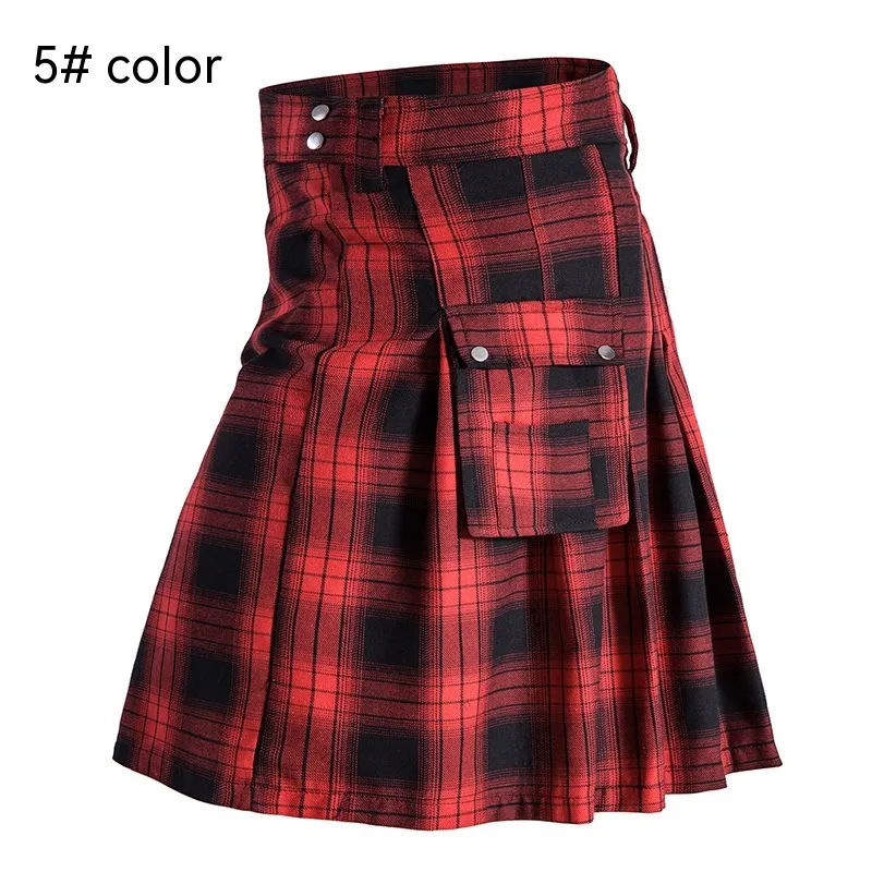 Traditional Scottish Highlands Plaid Festival Pleated Skirt - 5 Colours-L
