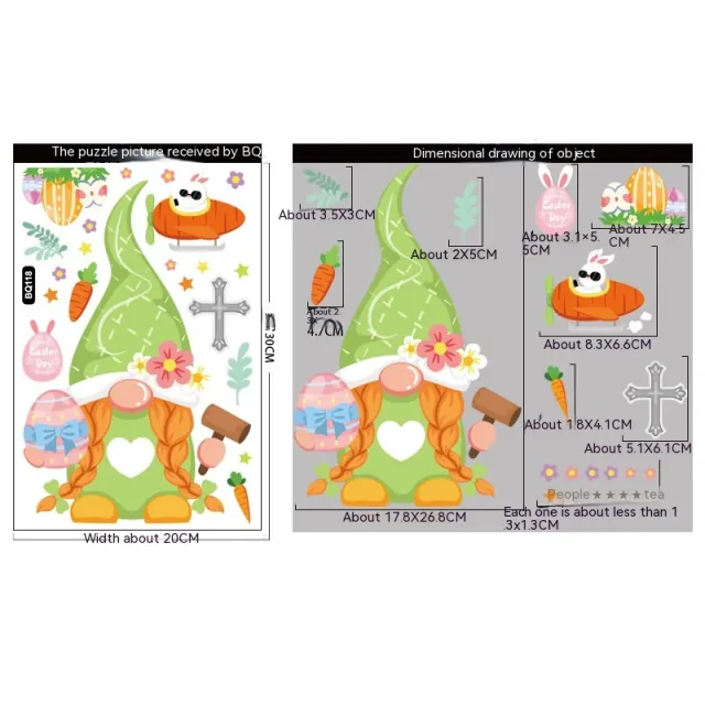 Cute Cartoon Easter Bunny Stickers Easter Bq118 - Shop at LoveMi