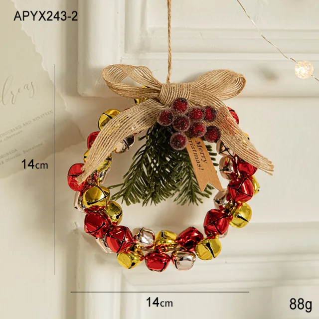 Wrought Iron Metal Jingling Bell Scene Layout Pendant Red And Gold Bell Garland - Shop at LoveMi