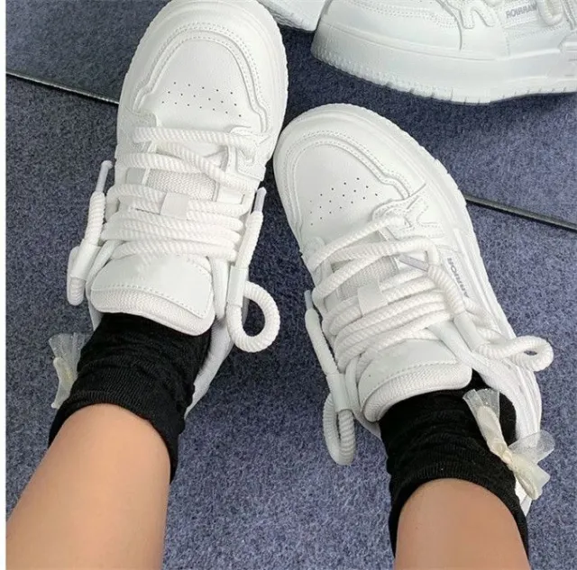 Sneakers Platform Heightened Easy Wear Shoes White - Shop at LoveMi