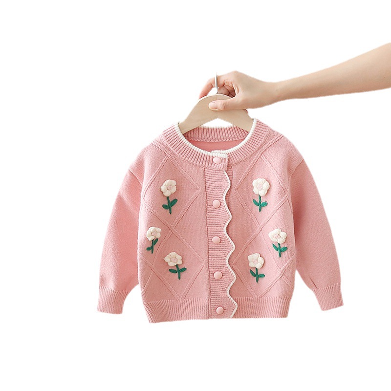 Girls' Fashion Personality Sweater Flower Cardigan - Image 4