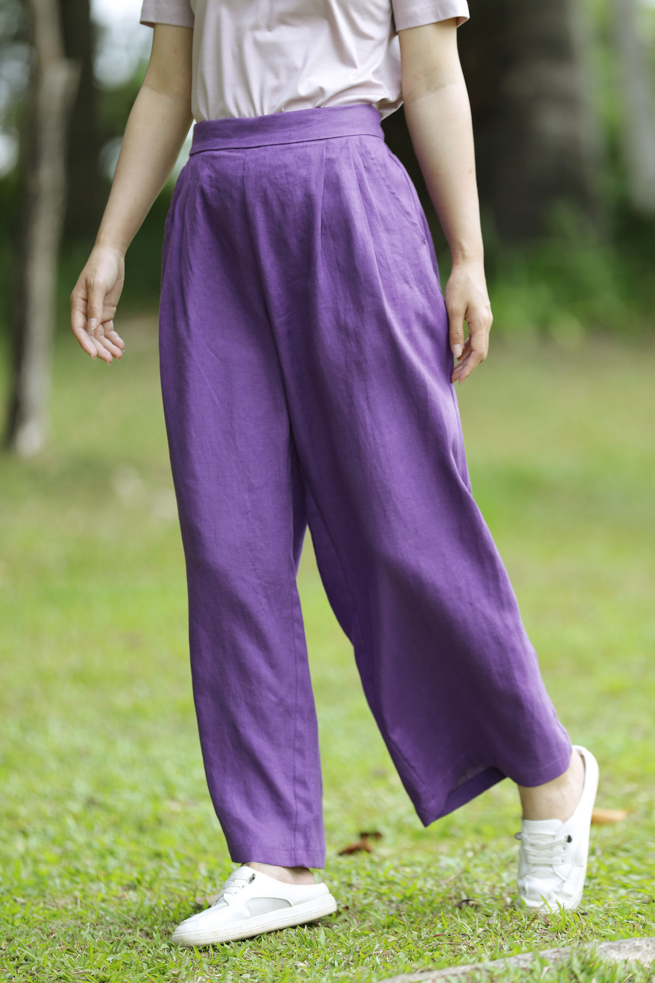 Title 8, Linen Wide Leg Pants New Multi-color Mid-waist ...