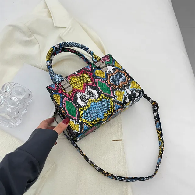 Niche Design Crossbody Casual Crocodile print Small Square Handbag Color - Shop at LoveMi