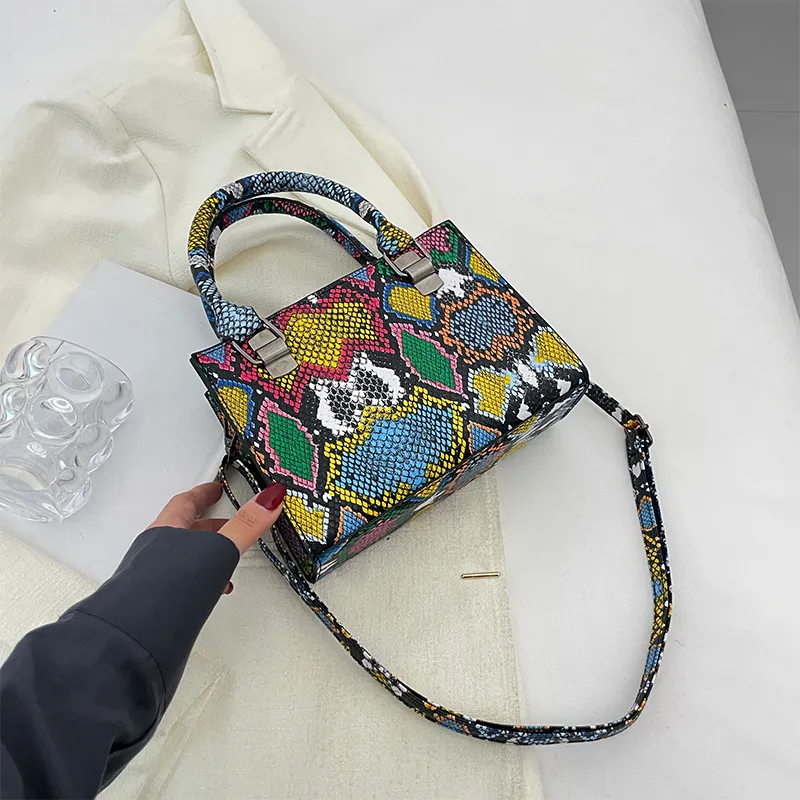 Niche Design Crossbody Casual Crocodile-print Small Square Handbag - Colour
