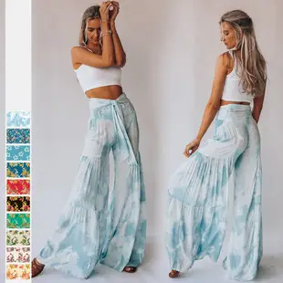 Ethnic Digital Printing Women's Ankle-tied Loose Sports Yoga Pants Leisure Bloomers Dance Pants