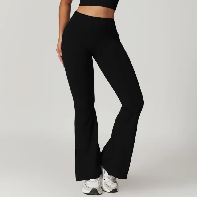 Outer Wear High Waist Wide Leg Hip Raise Yoga Pants Advanced Black - Shop at LoveMi