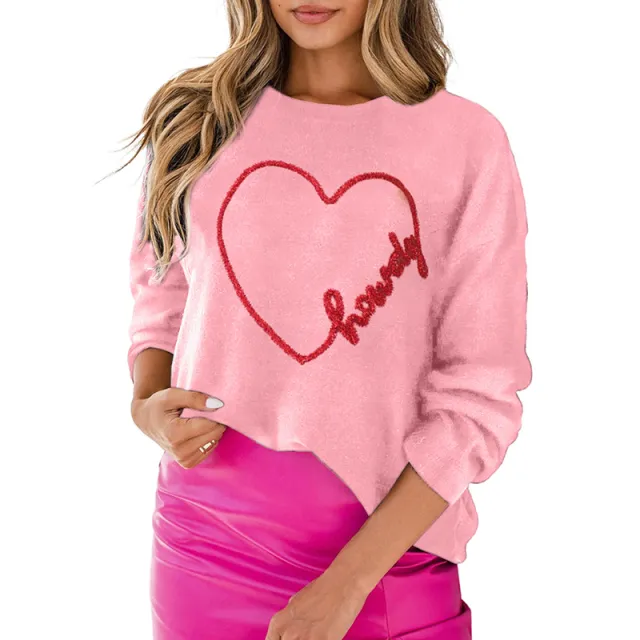 Women's Autumn Simple Loose Colored Letter Sweater P10 - Shop at LoveMi
