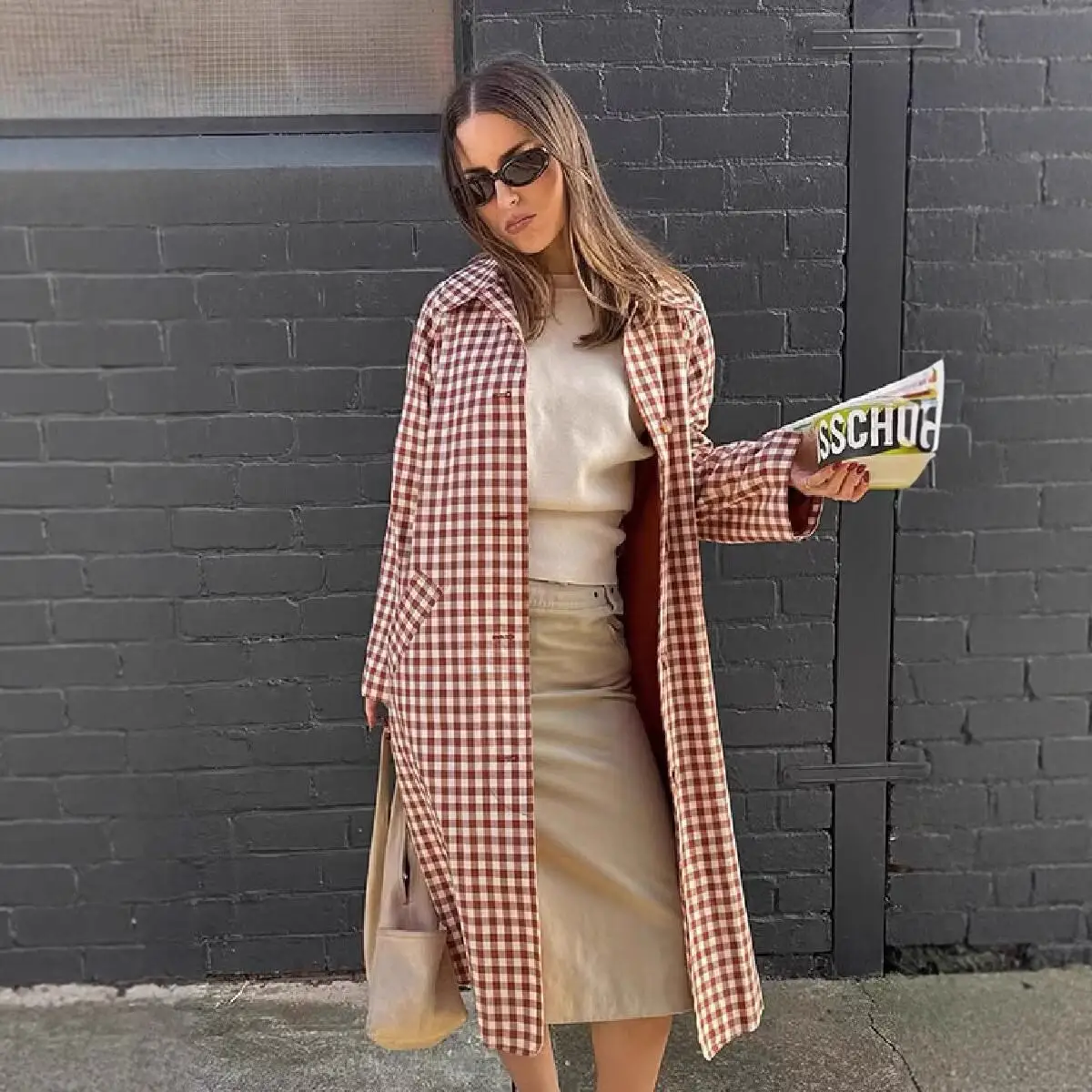 Slimming Notch-Lapel Single-Breasted Wool Coat
