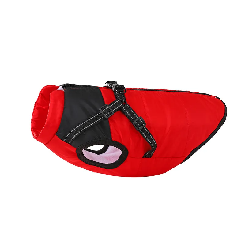 Warm Dog Clothes Thick Polar Fleece Pet Coat - Black Red