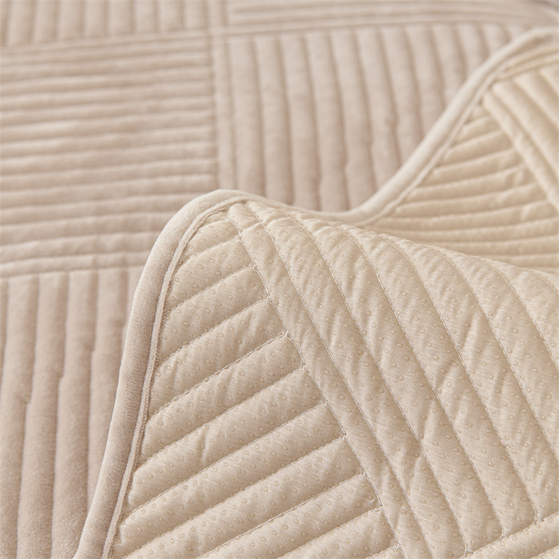 Solid-color Crystal Velvet Plaid Sofa Cushion