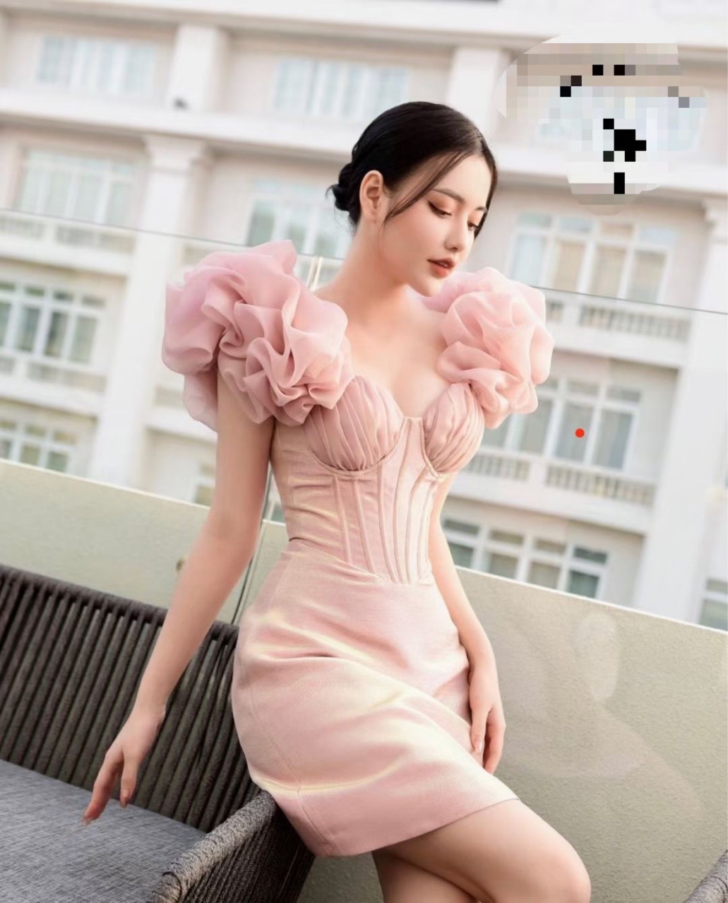 Female French Heavy Industry Fishbone Waist Dress