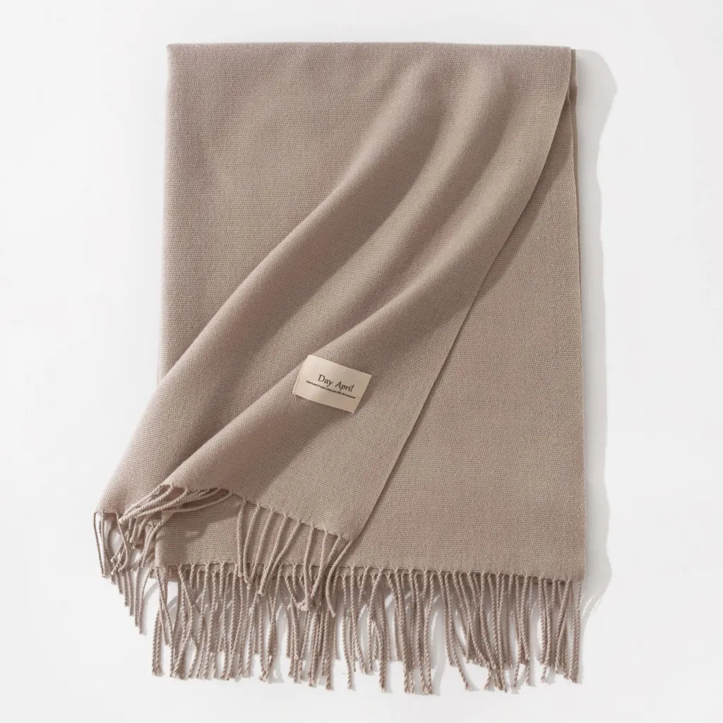 Pure Color Artificial Cashmere Scarf Women's Winter High-grade Shawl - 42 Oatmeal Color