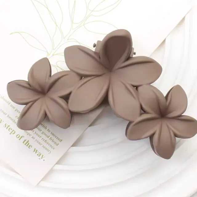 All matching Updo Hair Clip Hairpin Headdress Frosted Flowers Brown Grip - Shop at LoveMi