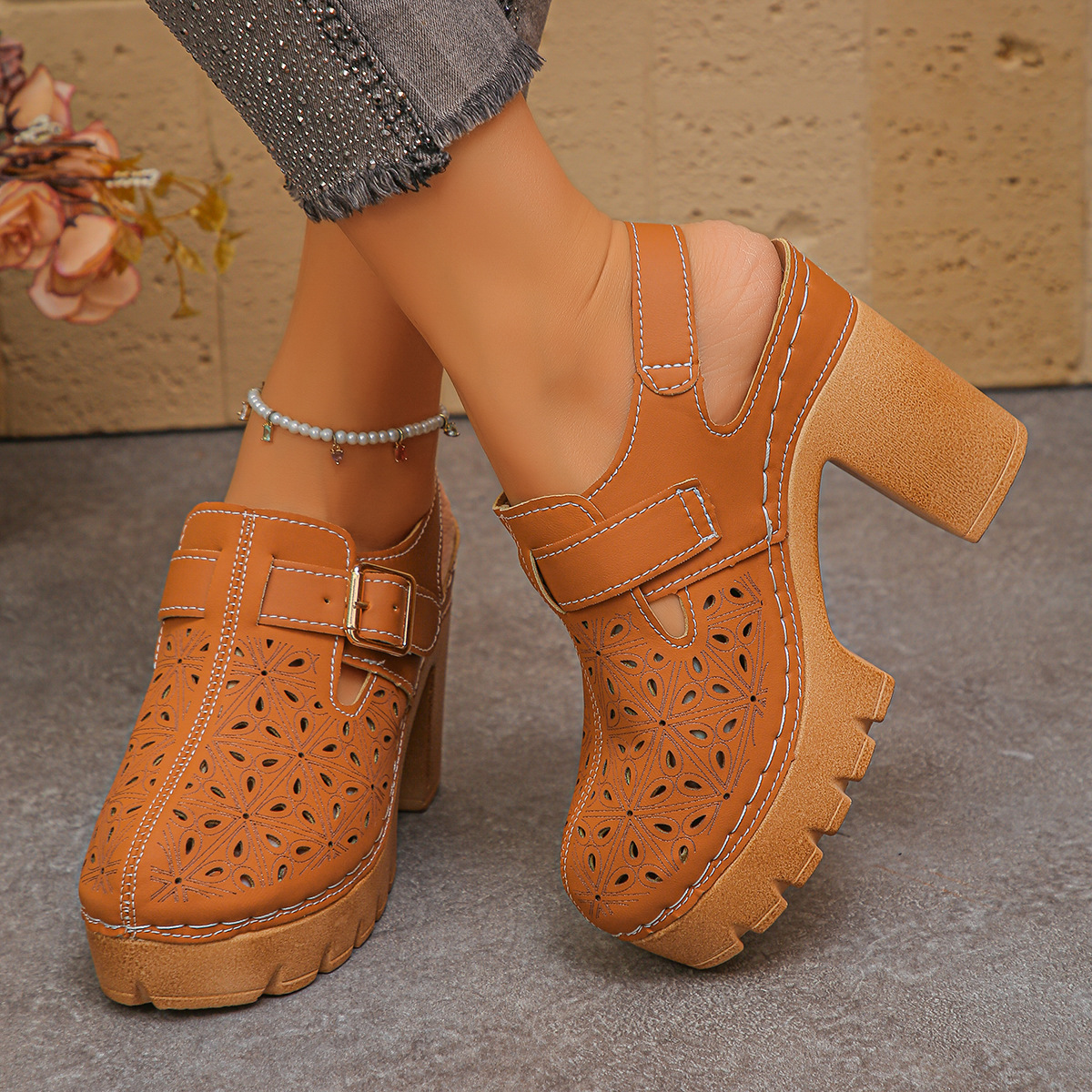 Metal Hollow-Out Sandals, picture 3 of 6