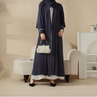 Middle East Satin Coat Skirt Cuff Diamond Robe