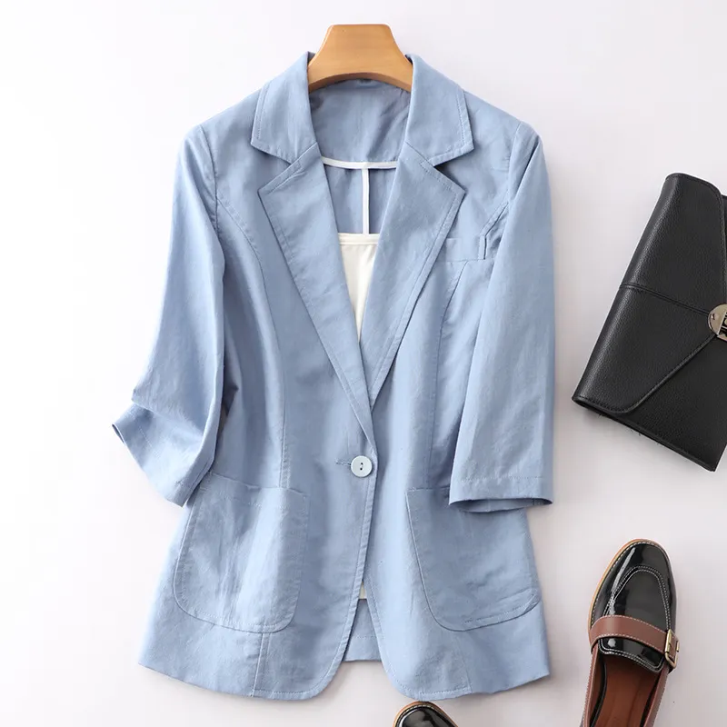 Lightly Mature Cotton And Linen Suit Women