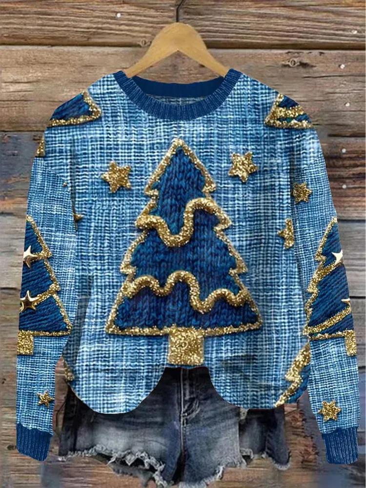 Christmas Style Elk New Digital 3D Round Neck Sweater - 3 Style