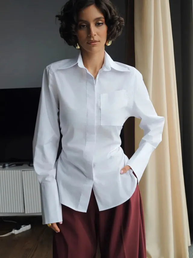 Lapel Shirt Fashion Suit Women's Top White - Shop at LoveMi