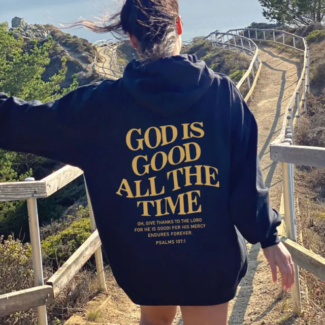 Men's And Women's Brushed Hoody letter Slogan Kangaroo Pocket Drawstring Hoodie Navy Blue - Shop at LoveMi