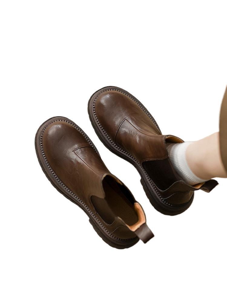 Synthetic Leather Ankle Boots, picture 2 of 4