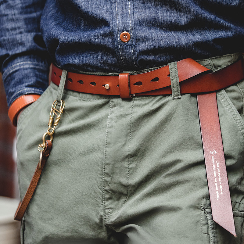 Fashion Retro Brass Distressed Belt Men