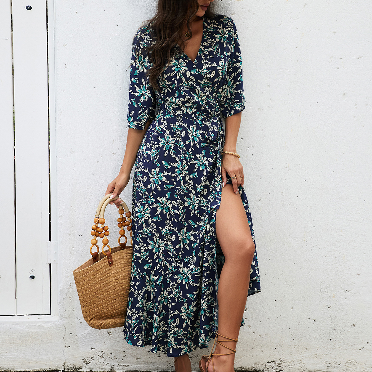 Strap-style Half-sleeve Sheath Dress For Women 8
