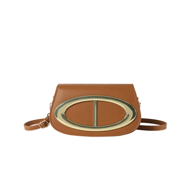 Stylish Good Texture Western Style Lock Single Shoulder Messenger Bag Brown - Shop at LoveMi