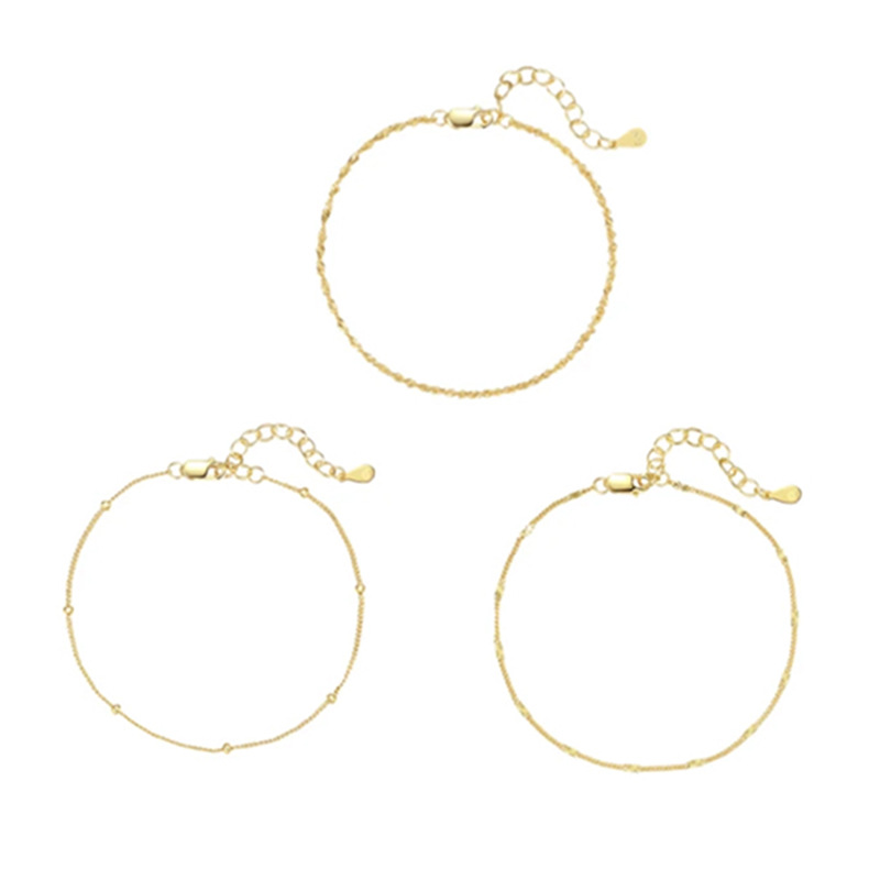 Simple Design Round Beads Geometric Water Ripple Bracelet Three-piece Set